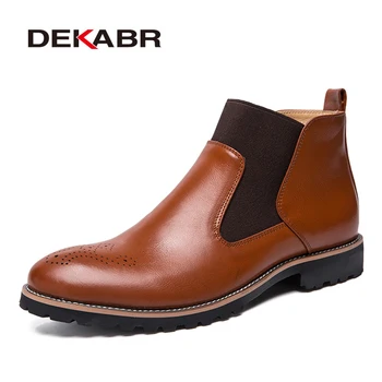 DEKABR/Jesensko-zimske Čizme Chelsea je Od prirodne kože, Muške Cipele Na Меху, Toplo Berba klasične Muške Svakodnevne Moto čizme