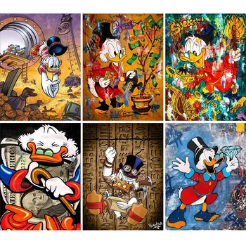Diamond Slikarstvo Crtani Disney 5D DIY Mickey Mouse, Donald Duck Trg Okrugli Vez Krajolik Vez Križić Mozaik Kućni Dekor