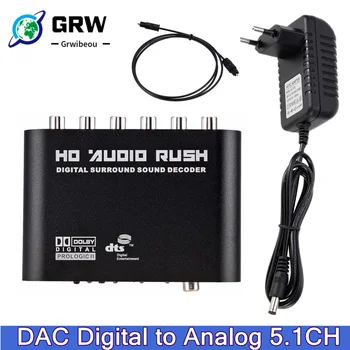 Digitalni 5.1 Audio Dekoder za Dolby Dts/Ac-3 Optički u 5.1-Kanalni RCA Analogni Pretvarač Zvuka Audio Adapter Pojačalo Za TV