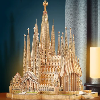 DIY Papir Puzzle 3D Trodimenzionalni Barcelona Sagrada Familia Model Zagonetke Skupština Igračke Dječji Rođendan Pokloni