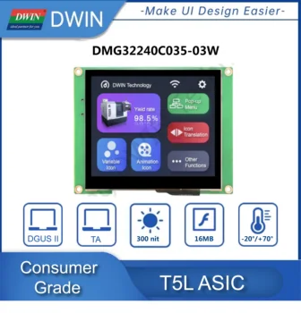 DWIN 3,5-inčni LCD zaslon Težak je 320*240 Rezolucija komercijalne klase HMI Touch IPS panel Smart screen TTL-UART DMG32240C035_03W