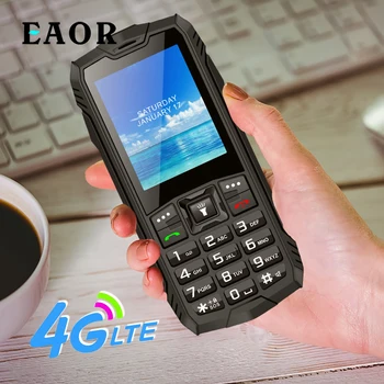 EAOR 4G Robustan Telefon IP68 Vodootporan Prašinu Funkcija Telefoni s Dvije SIM kartice Velika Baterija Tipkovnica Bar Telefon Telefon s Označenim Svjetiljku