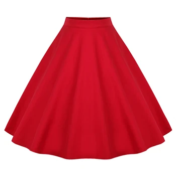 Elegantne Ljetnim Seksi Ženske Suknje s Cvjetnim Ispis, Ženske Nabrane Suknje s Cvjetnim Uzorkom, Crne, Crvene, s Visokim Strukom, 50s 60s, Vintage Suknja u stilu Rockabilly