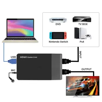 Ezcap261M Usb 3.0 HD video Igra Hvatanje 4K 1080P Igra Izravni Prijenos HDMI Converter Podržava 4K Videa Za Xbox One Ps4 WiiU w/Mic