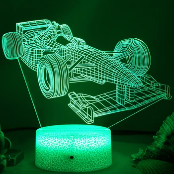 F1 Formula 1 Auto Utrke 3d Iluzija Led noćno svjetlo za Dječje Spavaće sobe Dekorativni noćno svjetlo Jedinstven Poklon za dječji Vrtić Lampe za čitanje