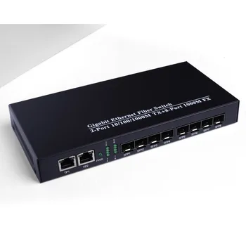 Gigabit mrežu optički prekidač SFP 1000 Mb/s, SFP Медиаконвертер 8 optičkih portova SFP i 2 port za RJ45 8G2E Vlakana Ethernet preklopnik