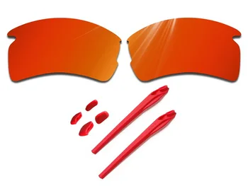 Glintbay 100% Točan prikladna za Vatreno-crvene izmjenjive leće i crvena gume kit za sunčane naočale Oakley Flak 2.0 XL