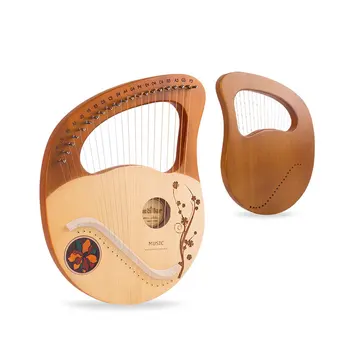 Harfa Lira Mahagoni 21 Metalne Žice Prijenosni Klavir Od Punog Drveta Klasični Alat Poklon Za Ljubitelje Glazbe Početnike Djece Odrasle