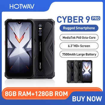 Hotwav Cyber 9 Pro 4G Izdržljivi Pametni telefon 8 GB + 128 GB 7500 mah Helio P60 Восьмиядерный 6,3 