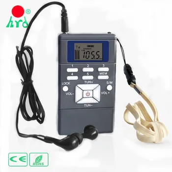 HRD-102 Najbolji Prodavači Prijenosni Mini Led Zaslon, FM Radio prijemnik Digitalne Obrade Signala Frekvencijska Modulacija Sa Slušalicom