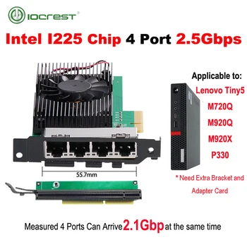 Intelovi čipovi I225 4 porta 2,5 G RJ45 Mrežni prilagodnik, PCIe (PCI Express четырехпортовый 100/1000 m/2500 Mbps Gigabit Ethernet Mrežnu karticu lan