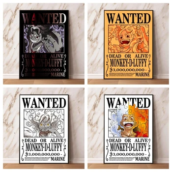 Ispis Na Platnu Klasična Animacija One Piece Nika Luffy Bounty Wanted Poster Darove Zidni Ukras Modularni Rotirajući Dnevni Boravak