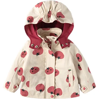 Kaput za djevojčice, proljeće i jesen 2023, Nova odjeća, ветровка sa postavom za djevojčice 1 godine, 2 boje, gusta jakna