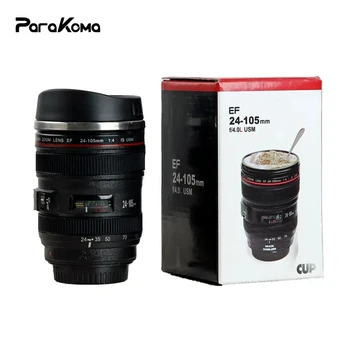 Kava šalica Za Objektiv kamere od Nehrđajućeg Čelika EF24-105mm, Bijela Crna Kava Mugs, Kreativna Poklon Šalice za Kavu, Mini-Objektiv, Šalica
