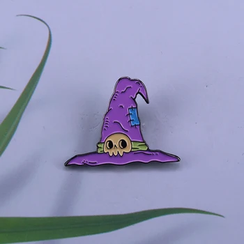 Kawai magija чиби sortiranja šešir pin lubanju пастельная broš monstrum ведьминский poklon