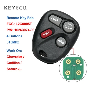 Keyecu L2C0005T Daljinski za automobil ključ bez ključa 4 gumba 315 Mhz za Chevrolet za Pontiac za Saturn za Cadillac GM #: 16263074-99
