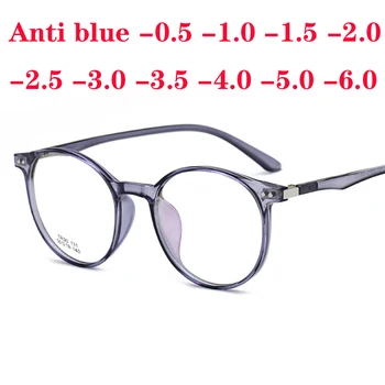 Klasični Prozirne Okrugle Naočale Ivicom, Ženske Naočale za kratkovidnost, Gospodo Vintage Naočale, Optički naočale-0,5 -1,0 -1,5 -6,0