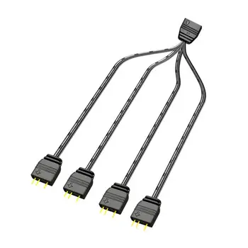 Kompaktni COOLMOON Premium od 1 do 4 Matične Ploče ARGB Splitter Crna ARGB Splitter Kabel Prijenosni Računalni Pribor