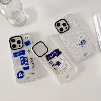 Korejski Modni Brand ADER s Natpisom Label Torbica Za Telefon iPhone 14 13 12 11 Pro Xs Max Xr X 7 8 Puls SE Transparentno Mekana Silikonska Torbica