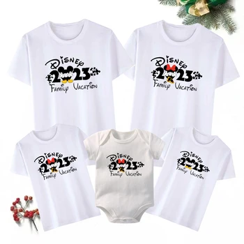Košulje za obiteljski odmor Disney 2023, Zabavna Dječja Majica Za Tatu, Majka, Kćer i Sina, Dječji Kombinezon s Minnie i Mickey Iste Setove Za Obitelj