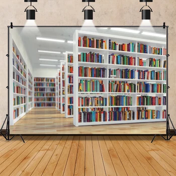 Laeacco Bookshelf Biblioteka Knjige Koridor Unutrašnjosti Prostorije Фотофон Slika Pozadina Slika Pozadina Za Foto-Studio