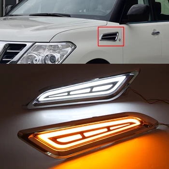 LED DRL Glatko Okretni Svjetlo, Upozoravajuća Žaruljica Kromirane Bočne Otvore Bočno krilo Za Nissan Patrol Y62 Armada 2014-2017 2018 2019 2020