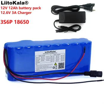 LiitoKala 12 12A 18650 Litij baterija Litij baterija kapaciteta 12000 mah, uključujući zaštitnu pločicu + punjač 12,6 U 3A