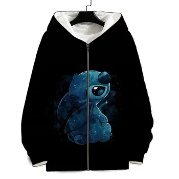 Lilo & Stitch Muška Majica s kapuljačom Na munje, Proljeće-Jesen, Muška Majica s Uzorkom Disney, Animacija, 3D Print, Zgodnih Ženski Sportski Odijelo, jakna