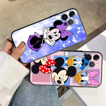 Logo Disney Mickey i Minnie za Apple iPhone 14 Pro Max 13 12 11 Pro Max 12 13 Mini X XS XR Max SE 6 6S 7 8 Plus Torbica Za telefon Crna