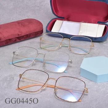 Luksuzna Branded okvira za optički bodova 0445O Metalni kvalitetan velike Četvrtastog Okvira za naočale na recept za žene i muškarce