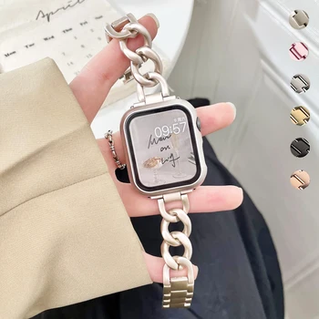 Luksuzni Remen za sat Apple Watch 8 7 41 45 mm 6 5 4 Ženski Diamond Narukvica od Nehrđajućeg Čelika za iWatch Ultra 44 40 42 38 mm Remen
