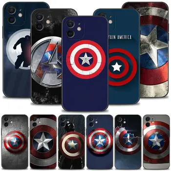 Marvel Kapetan Amerika Štit logo Silikonska Torbica Za Telefon Za iPhone 14 13 12 11 Pro Max Mini X XR 7 8 6 6S Plus Tanka Torbica U Obliku Školjke