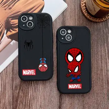 Marvel superheroj spiderman spider-man Torbica Za Telefon iPhone Plus 14 13 12 11 Pro Max Mini X XS XR Mekana Silikonska Crna Torbica