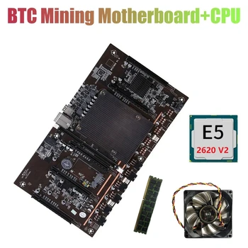 Matična ploča AU42 -X79 H61 BTC Miner procesor E5 2620 V2 + RECC 4G DDR3 RAM-a + Ventilator LGA 2011 Podrška za grafičke kartice 3060 3070 3080