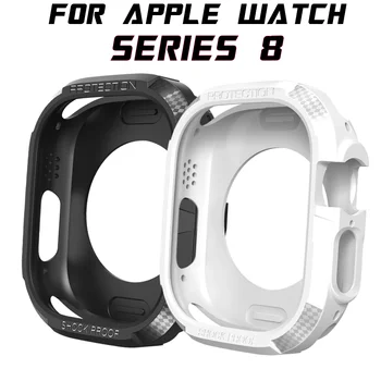 Mekana torbica od TPU za Apple Watch Torbica 49 mm od karbonskih vlakana, otporan na pad, Vodootporan Zaštitnik za Iwatch Series 8 Ultra 7 6 5 4 3 SE