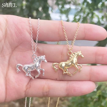 Metal upravlja konja ogrlice za žene trend životinja Vintage Jednorog potkove privjesak ogrlica pribor pokloni za rođendan