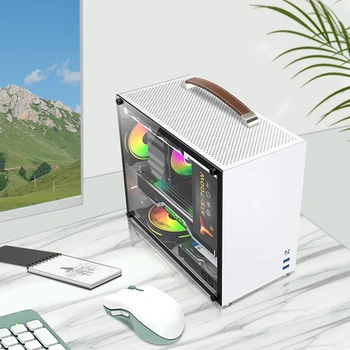 METALFISH S5 Bijelo Kućište računala Igru za PC Šasije Podrška MATX/ITX 24,5*24,5 cm SFX/ATX napajanje Mid Tower/180 Vodom hlađeni Hladnjak