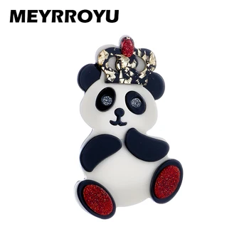 MEYRROYU/ Slatka Elegantan Ženski Broš u Obliku Slatka Panda, Broševi od Akrilnog Materijala za Odjeću, Torbe, Svakodnevne Dekoracije za Djevojčice