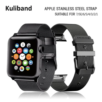 Milan metalni remen za Apple Watch 7/6 / SE/5/4/3/2/1 38 mm 40 mm 41 mm Remen za sat od nehrđajućeg Čelika za iwatch SE / 6 42 mm 44 mm 45 mm