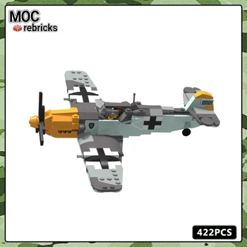 MOC Svemirski Rat Serija je Gradbeni Blok Model Messerschmitt BF 109E-4 Set Zrakoplovnog Oružja Originalnost DIY Dječji Dar Razvojne Igračke