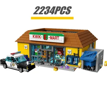 Model kuće Simpson Kwik-E-Mart s pogledom na ulicu, Blokovi, Cigle 71006 71016, Igračke, baby Poklon Za Rođendan, Nova Serija Filmova