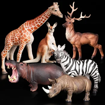 Modeliranje Životinjskog Svijeta Model Igračke Plastičnih Divljih Životinja Tigar Lav Žirafa Los Klokan Slon Konj Zebra Toys Model