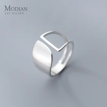Modian Moderan Dizajn Geometrijski Fino Srebro Prsten Na Prst Za Žene Iz Ovog 925 Sterling Srebra Sa Šuplja Zvijezda Nakita Bijoux