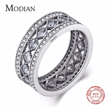 Modian Novi Stil Klasične Trenutno se nalazi Prsten od 925 sterling srebra Kvadrat Moderan Smještaj Luksuzni nakit proizvod Blještavo CZ Ženski poklon za Valentinovo
