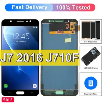 Možete postaviti J710 LCD Za Samsung Galaxy J7 2016 Prikaz SM-J710FN J710F J710M J710Y LCD zaslon Osjetljiv na dodir ekran Tableta Skupštine Okvir
