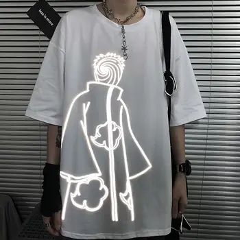 NARUTO Учиха Presvučena Акацуки Anime Светоотражающая majica kratkih rukava muške trend free t-shirt