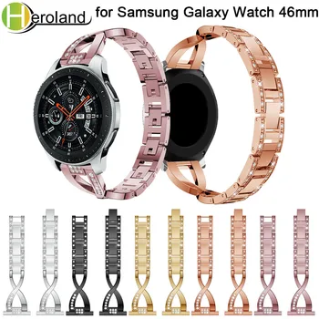 Nehrđajući čelik 22 mm remen za sat Samsung Galaxy Watch 46 mm remen pametna narukvica za sat Sa Štrasom Zamjenjive uzicom za sat narukvica