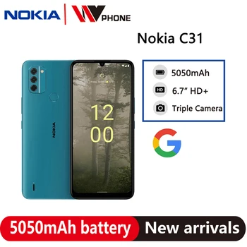 Nokia C31 4 GB, 128 GB 4G Smartphone 6,74-inčni HD + zaslon 5050 mah Baterija IP52 13 Mp Trostruka skladište 2.5 D Kaljeno staklo 2 SIM kartice