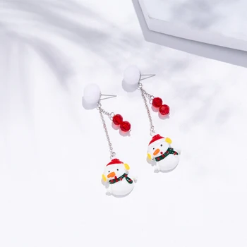 Nove naušnice s ovjesom u obliku Snjegovića i Djed Mraz je moderan i jednostavan za Žene, ženske duge naušnice s Кисточками, nakit Veleprodaja