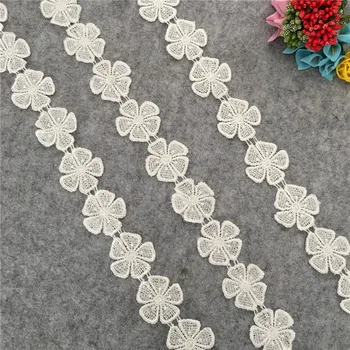 Novi dolazak 1 yard bijeli vez Venecijanski poliester cvjetni čipke tkiva DIY ukrašavanja odjeće šivanje oblog pribor
